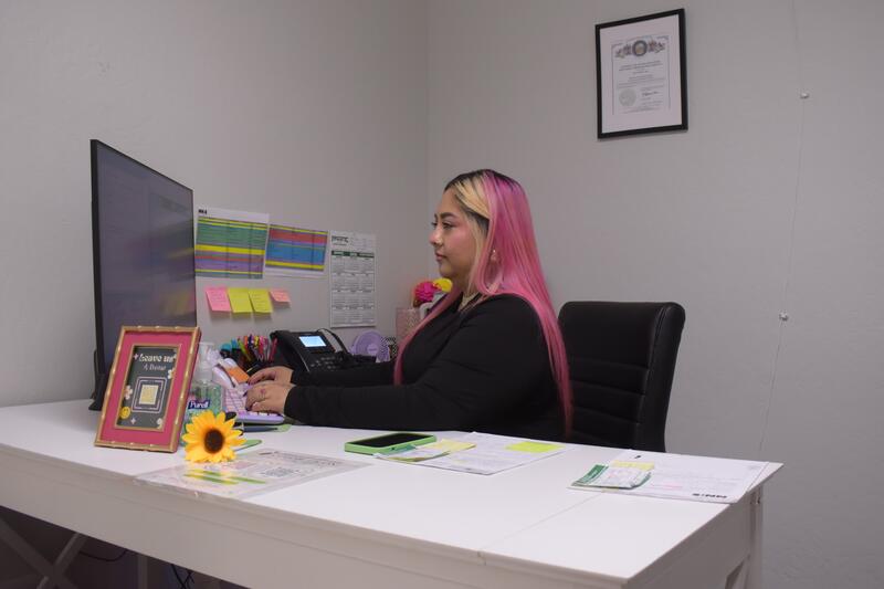 Abby at work